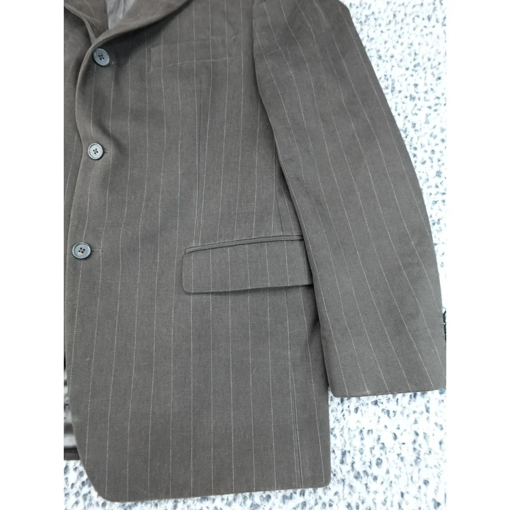 Banana Republic Blazer Mens 42S Brown Pinstripe Cotton 3-Button Sport Coat